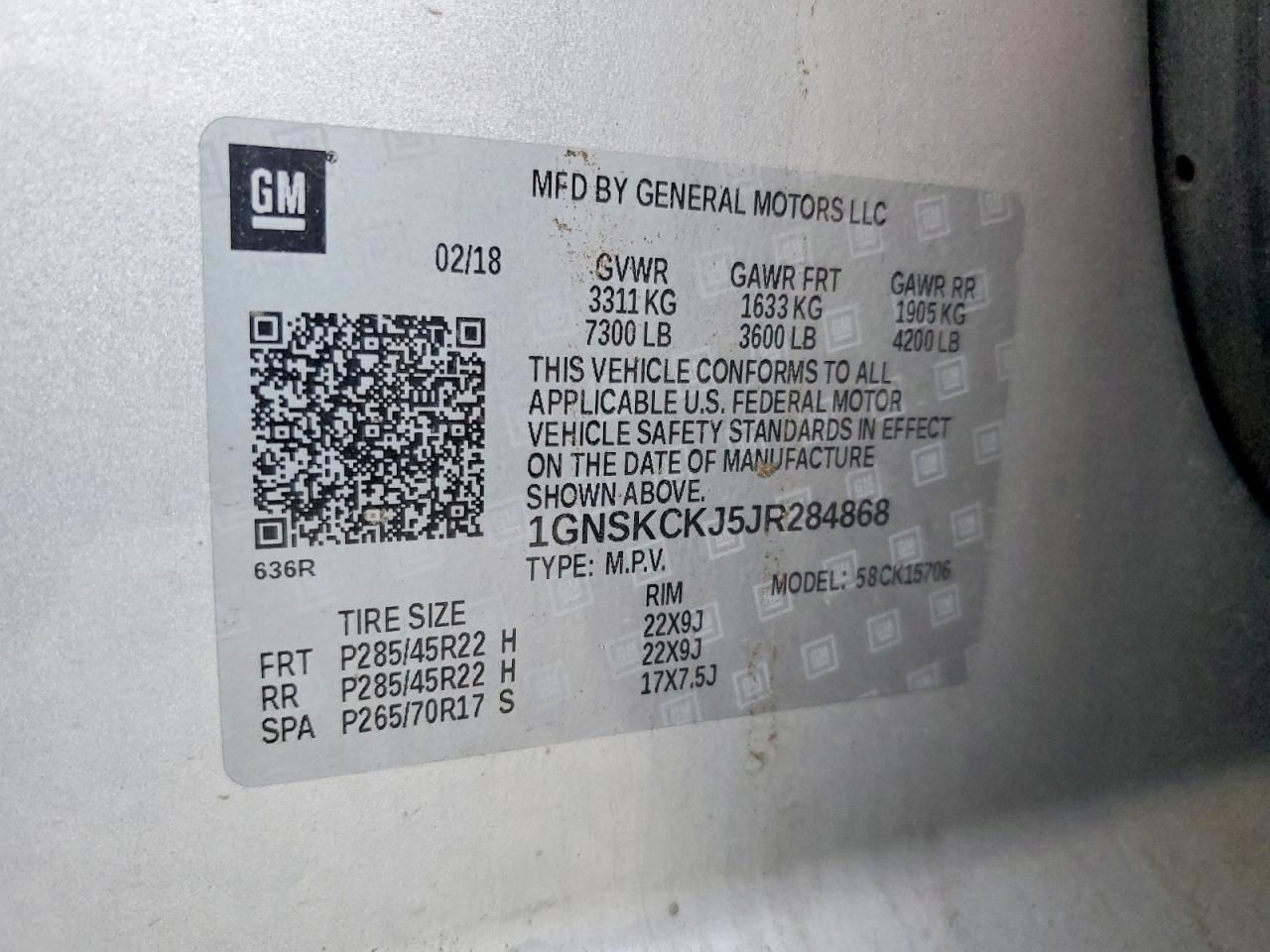 2018 Chevrolet Tahoe K1500 Premier