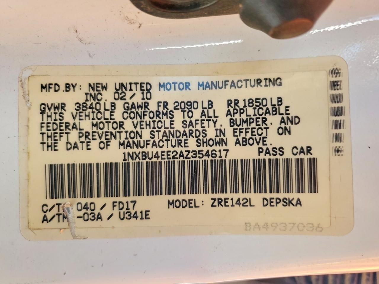 2010 Toyota Corolla Base