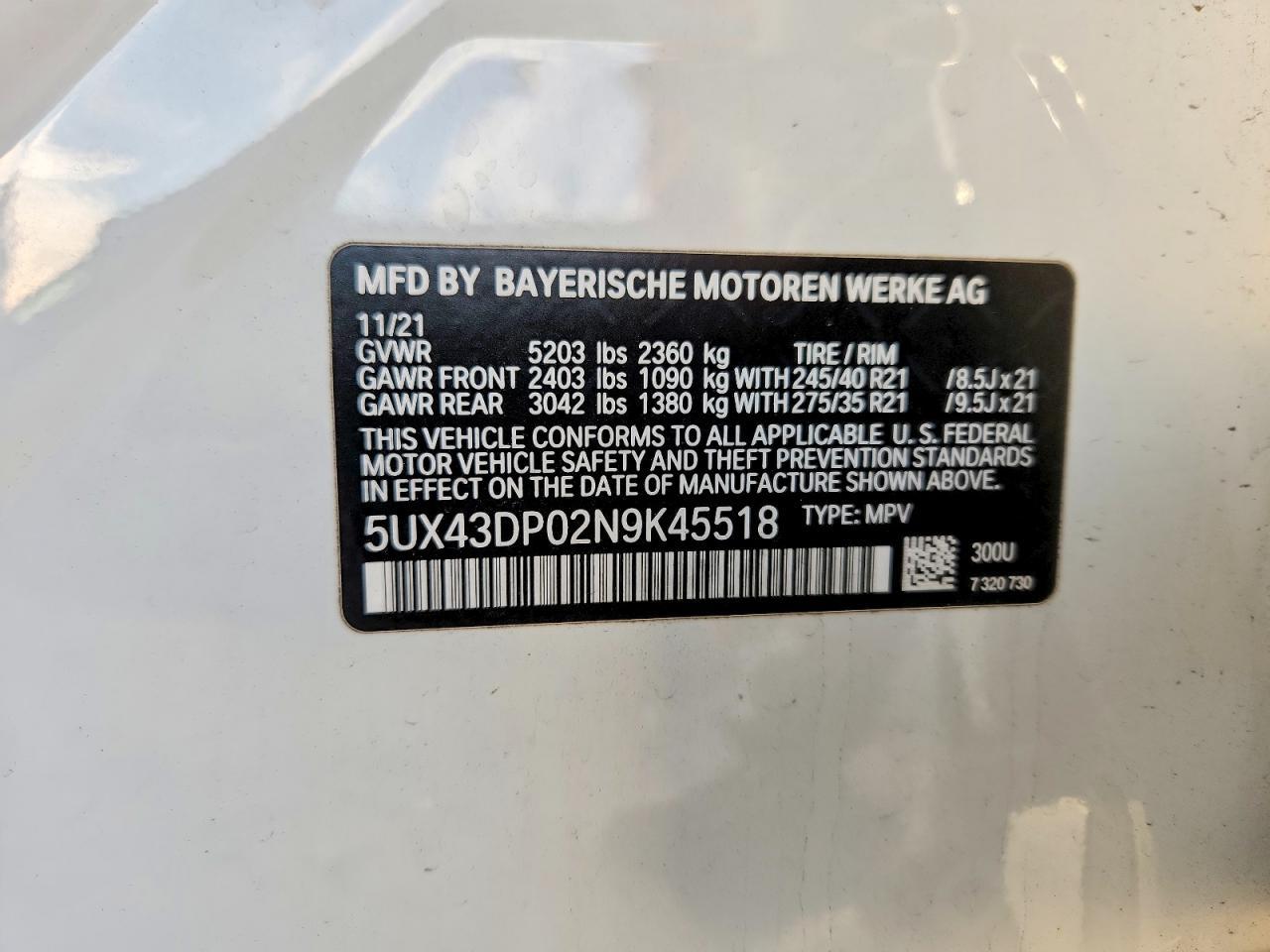 2022 BMW X3 Sdrive30i