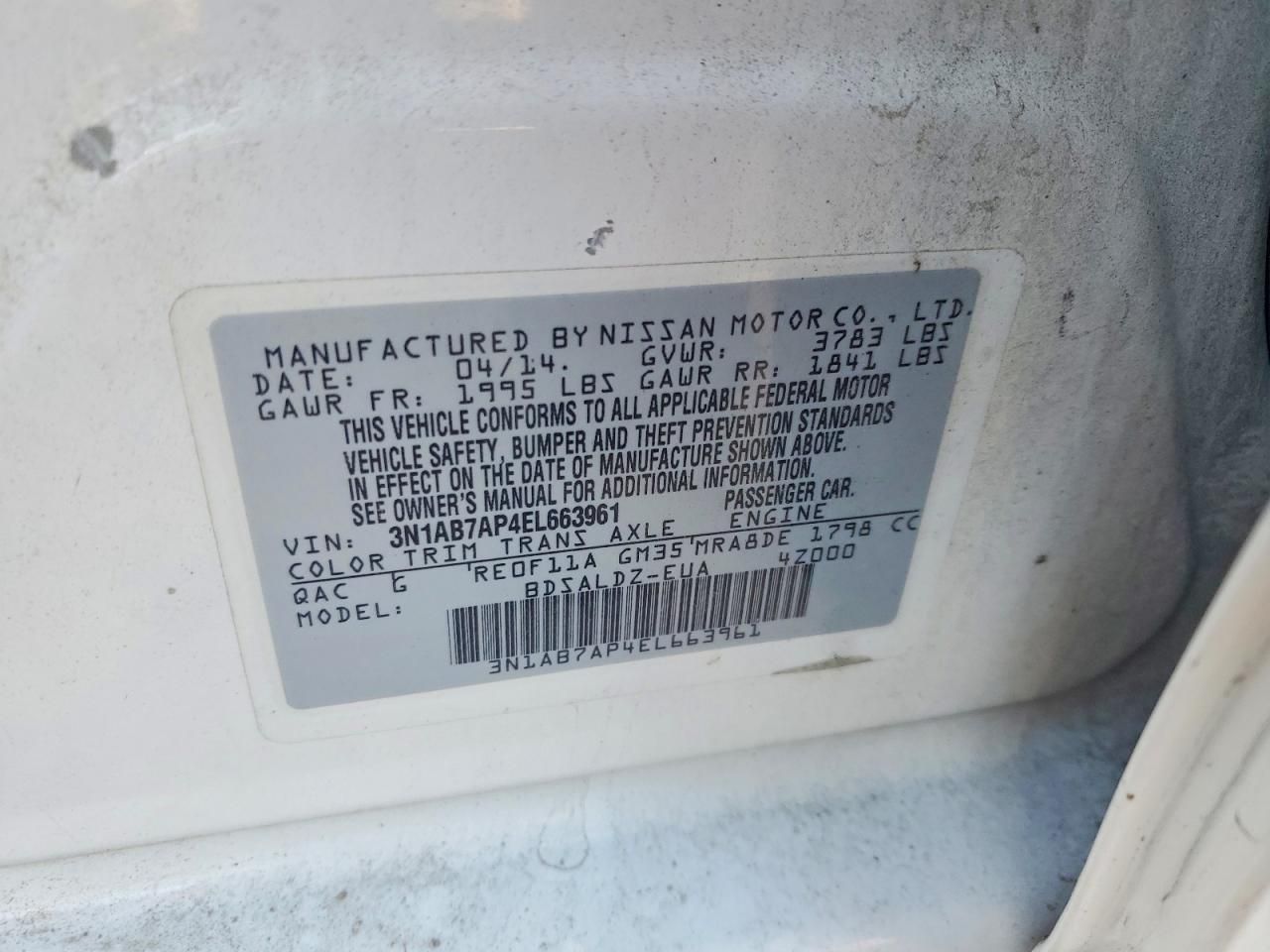 2014 Nissan Sentra s