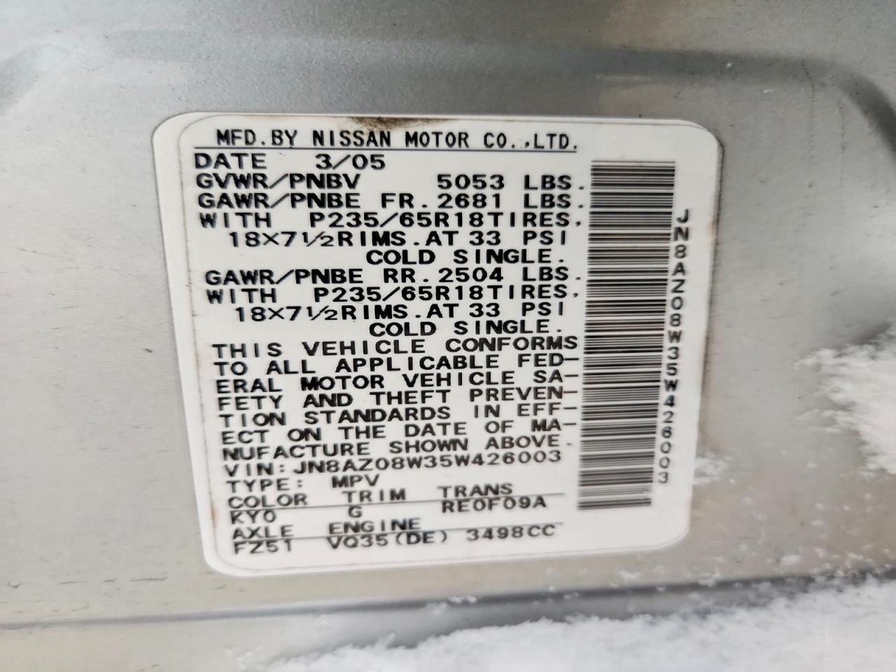 2005 Nissan Murano sl