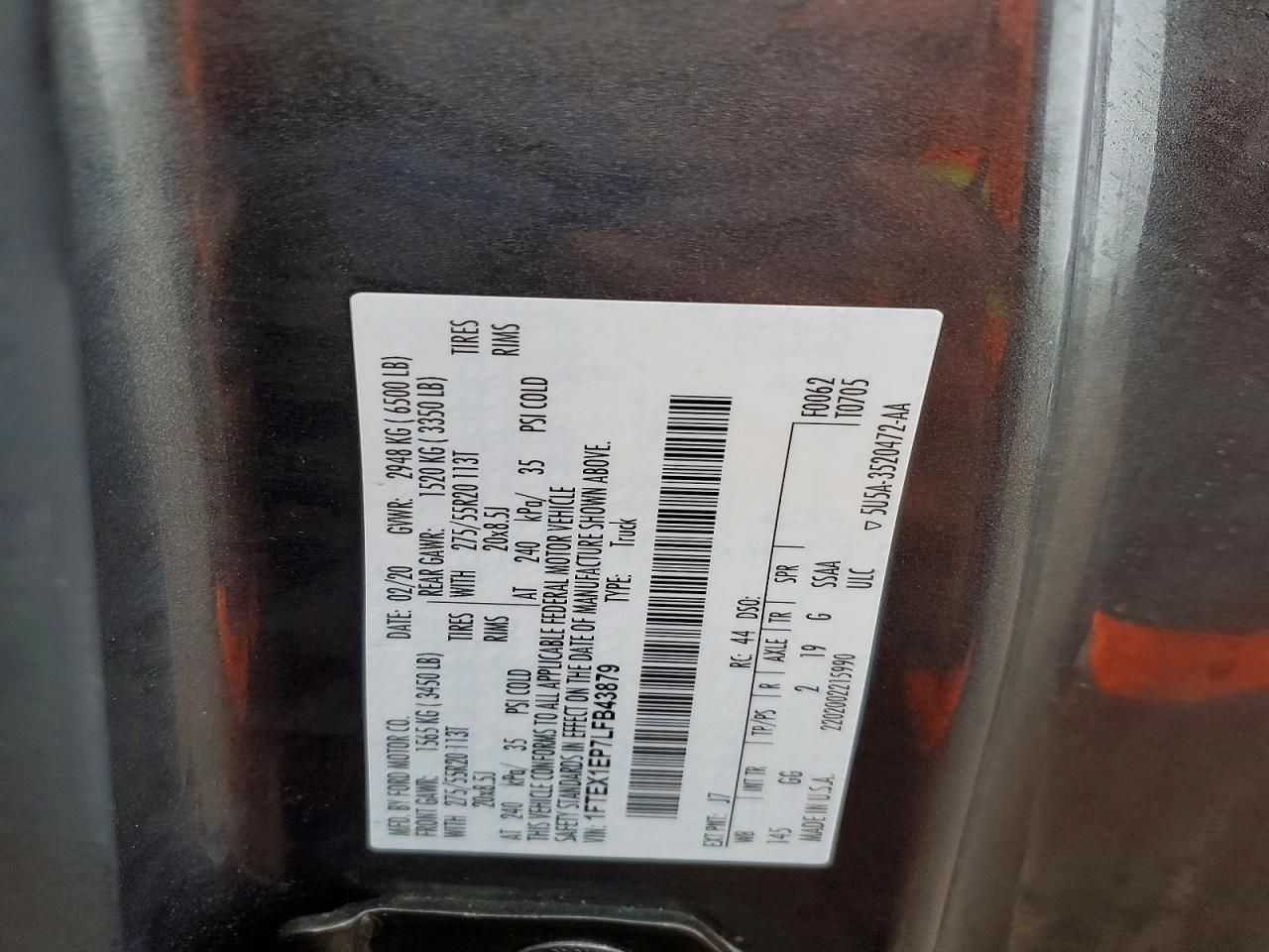 2020 Ford F150 Super cab