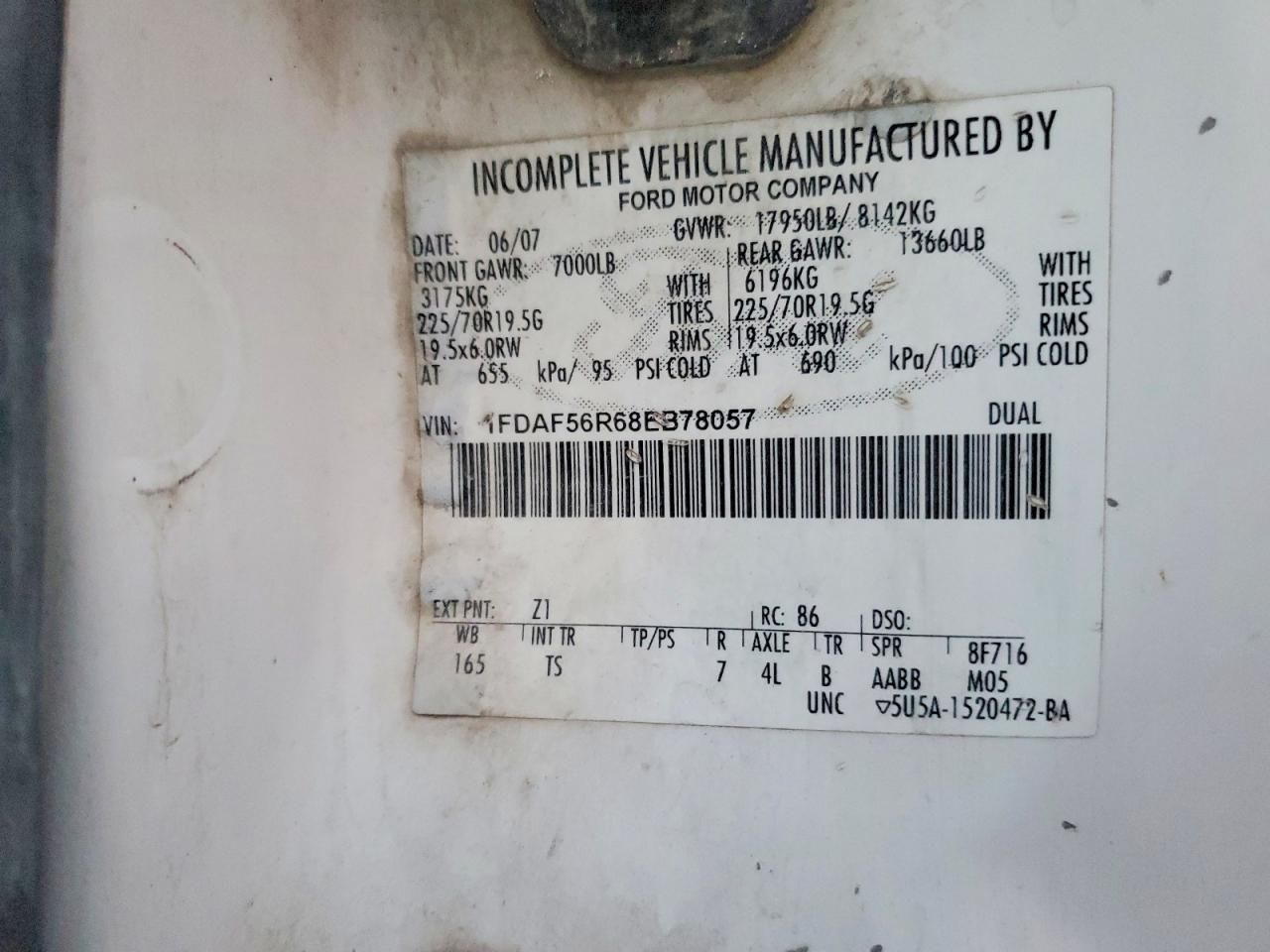 2008 Ford F550 Super Duty Truck Cab AND Chassis