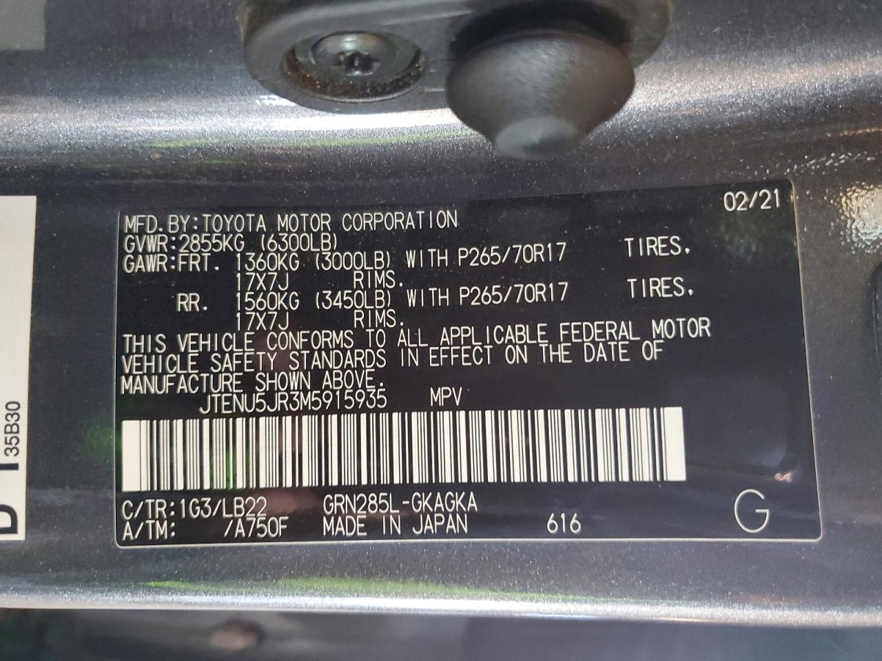 2021 Toyota 4runner Sr5/sr5 Premium