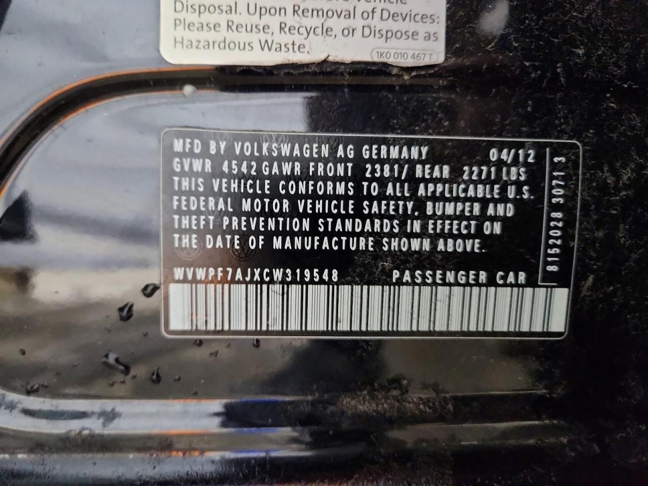 2012 Volkswagen Golf r