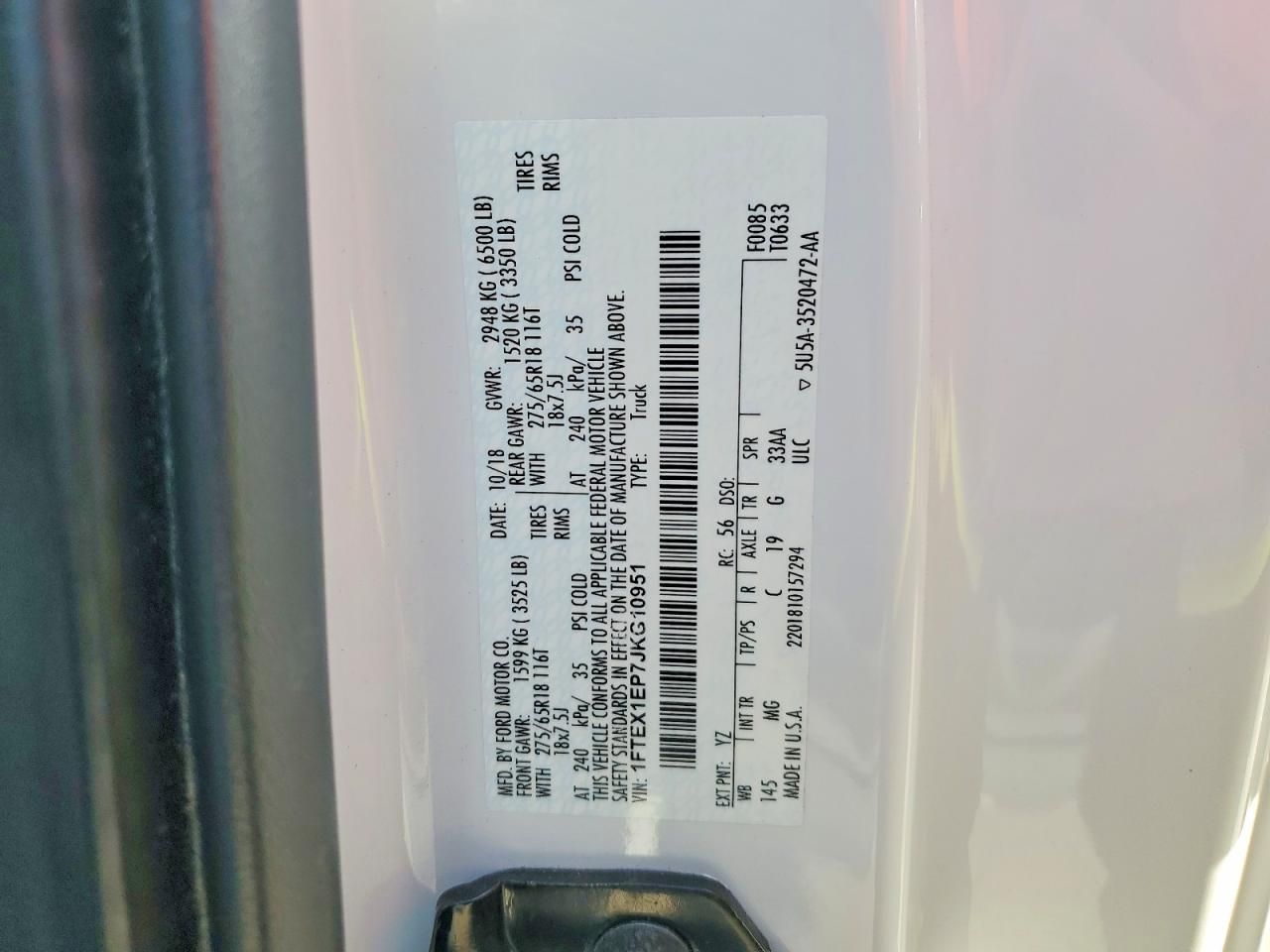 2018 Ford F150 Super cab