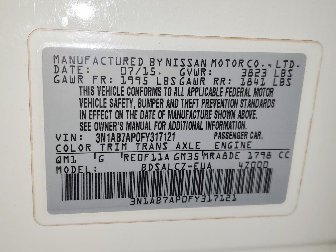 2015 Nissan Sentra s