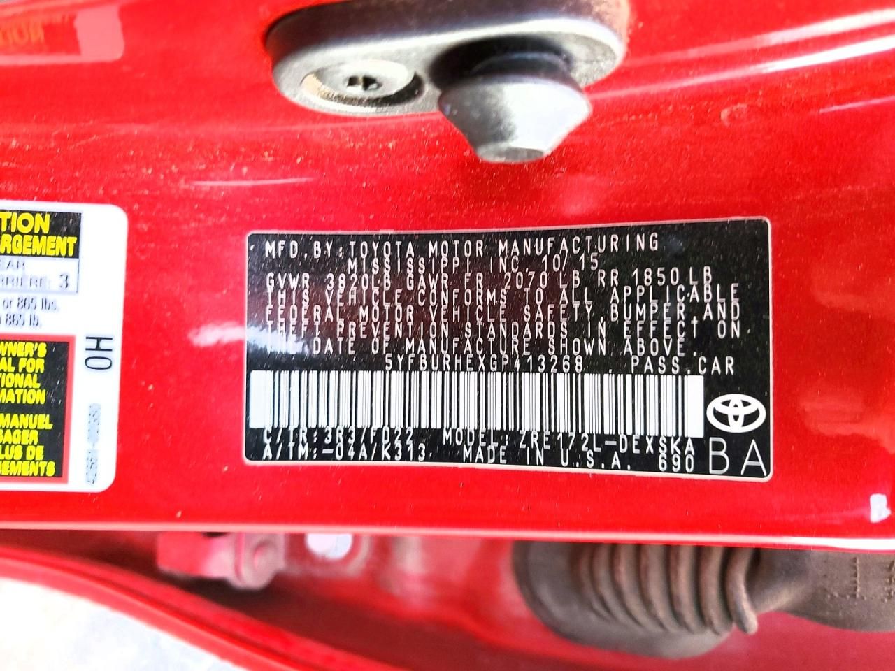 2016 Toyota Corolla l