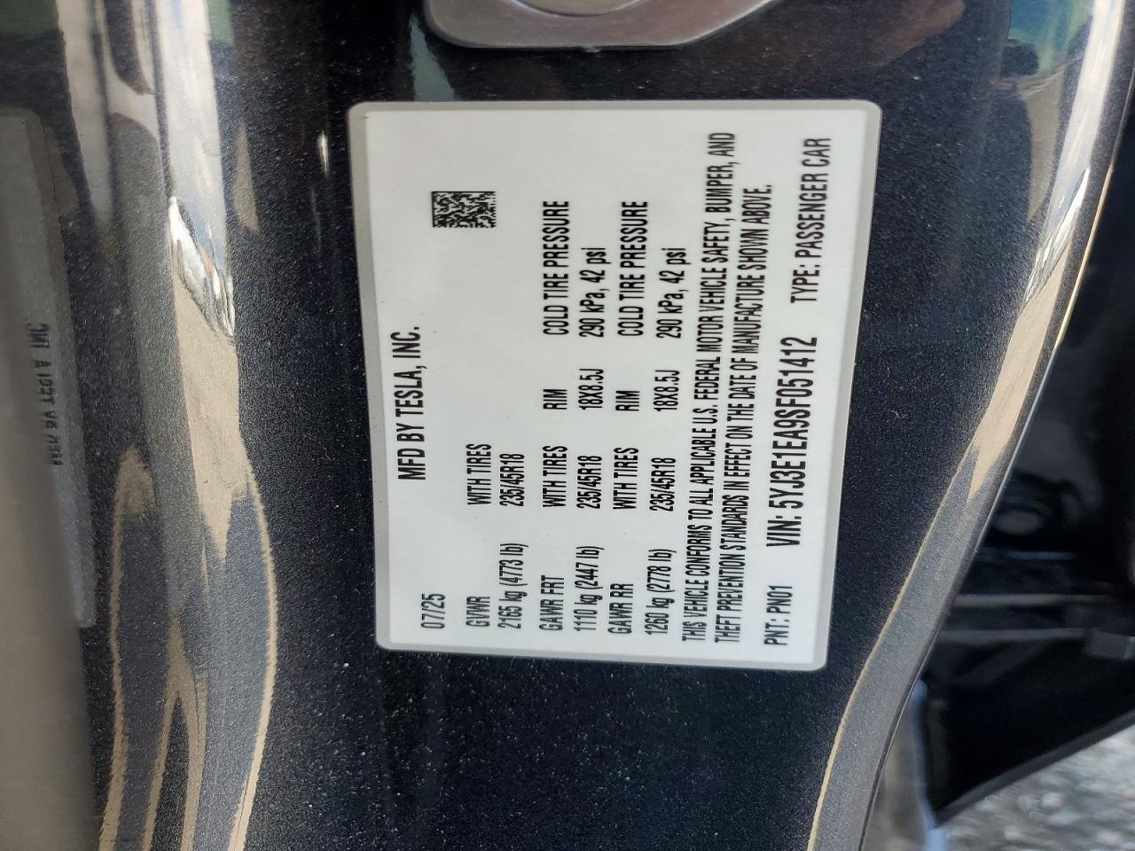 2025 Tesla Model 3