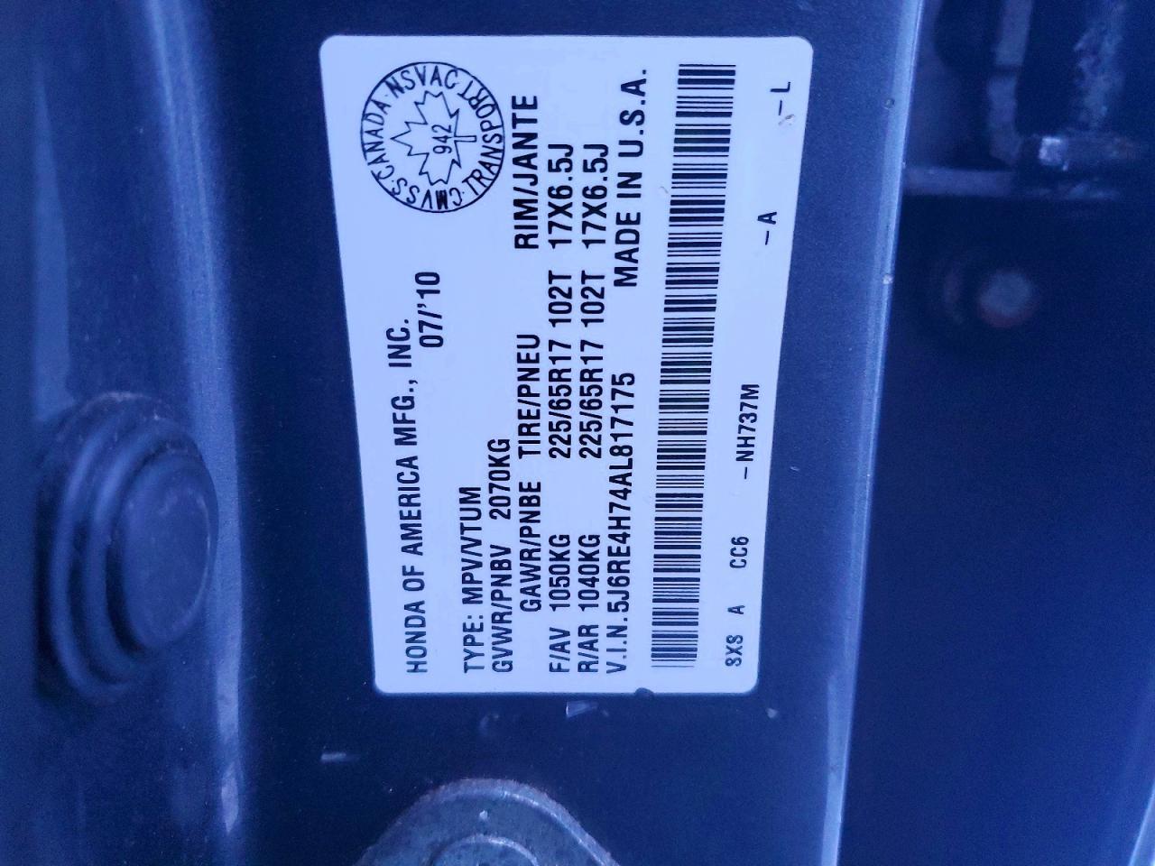 2010 Honda Cr-v exl