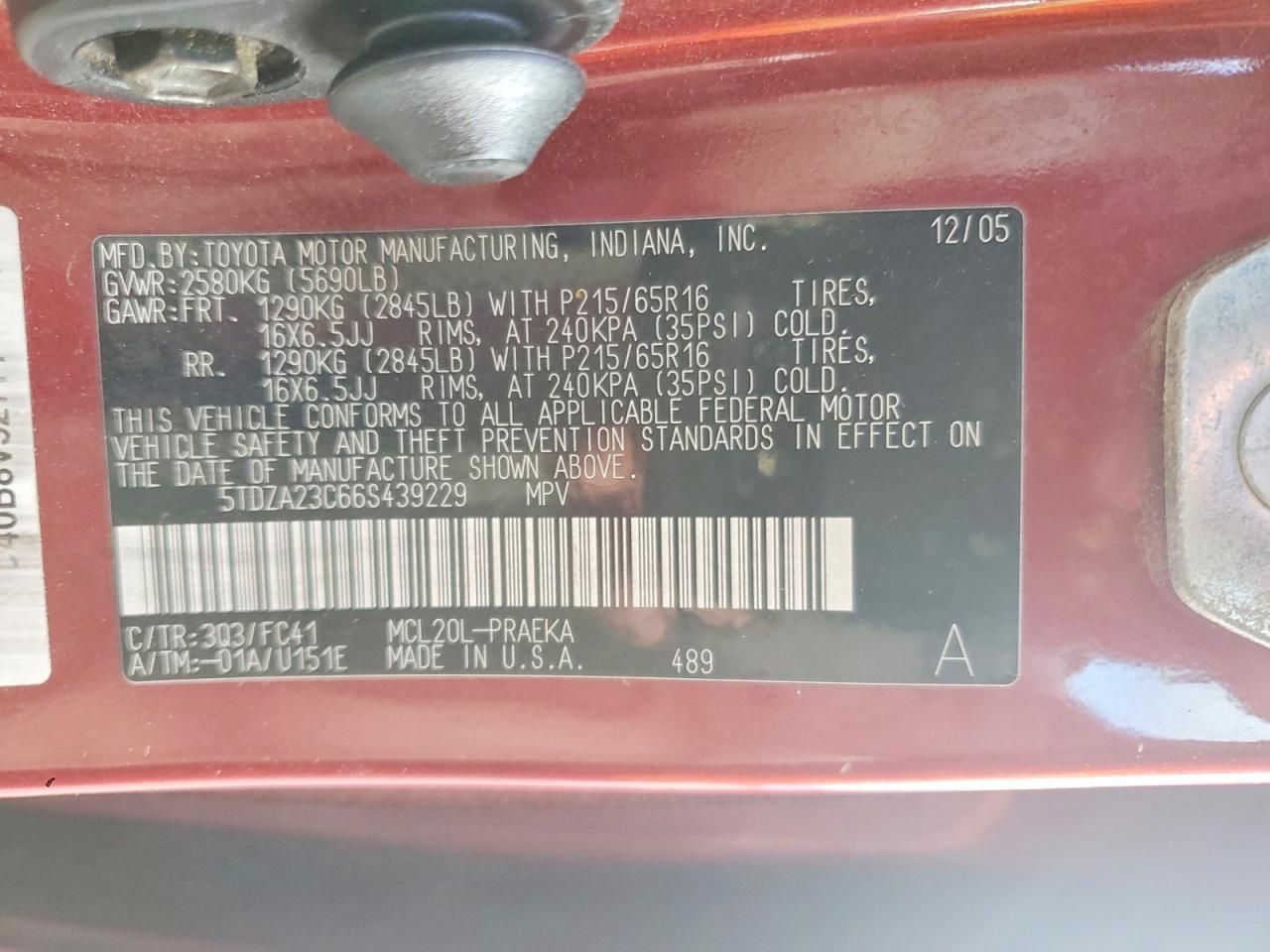 2006 Toyota Sienna ce