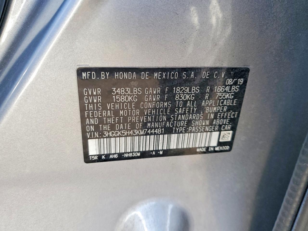 2019 Honda Fit lx