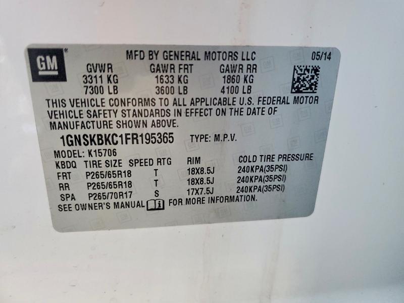 2015 Chevrolet Tahoe K1500 lt