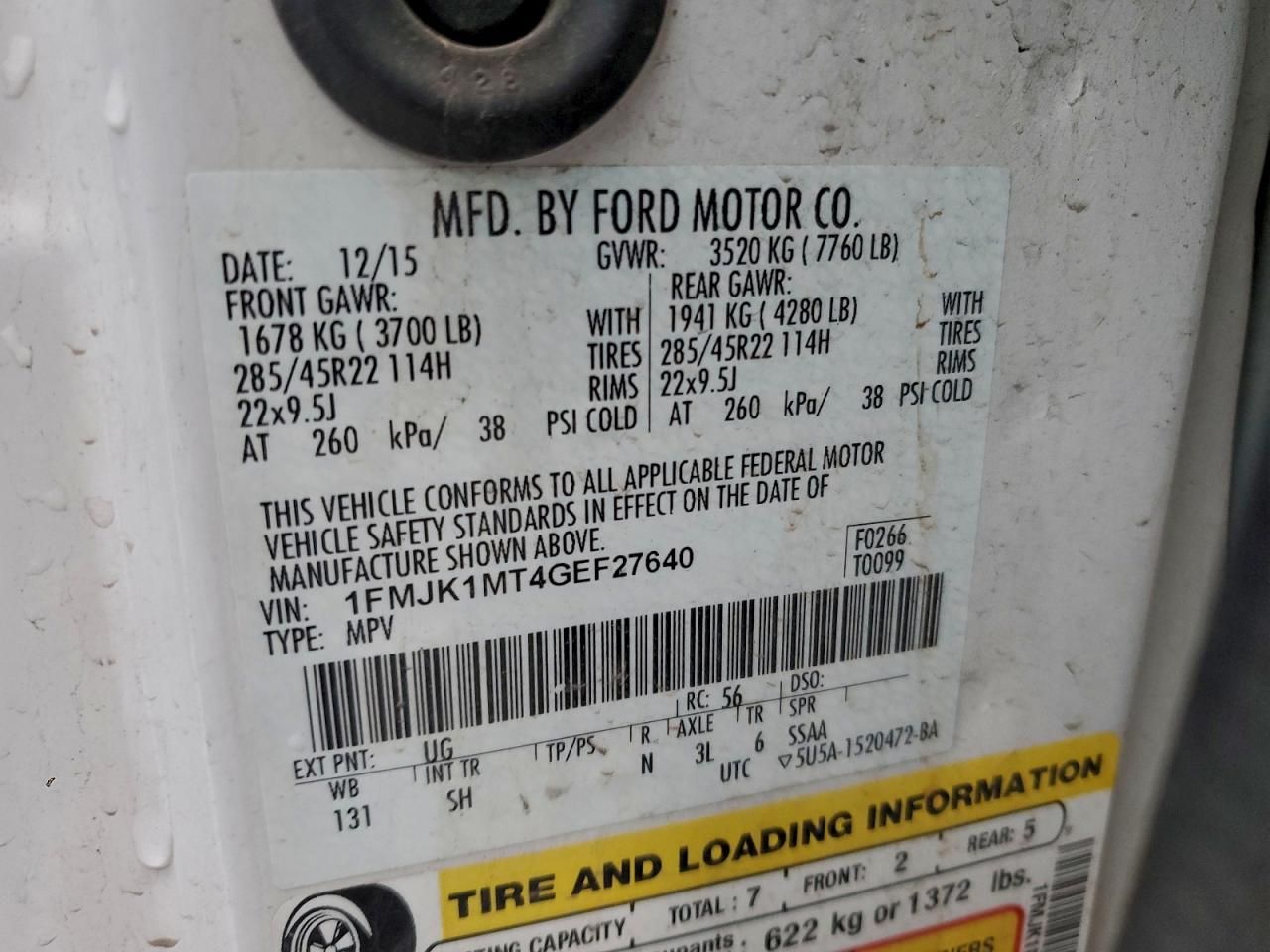 2016 Ford Expedition el Platinum