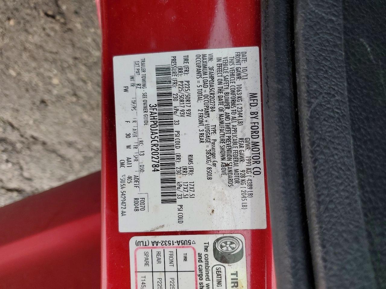 2012 Ford Fusion sel