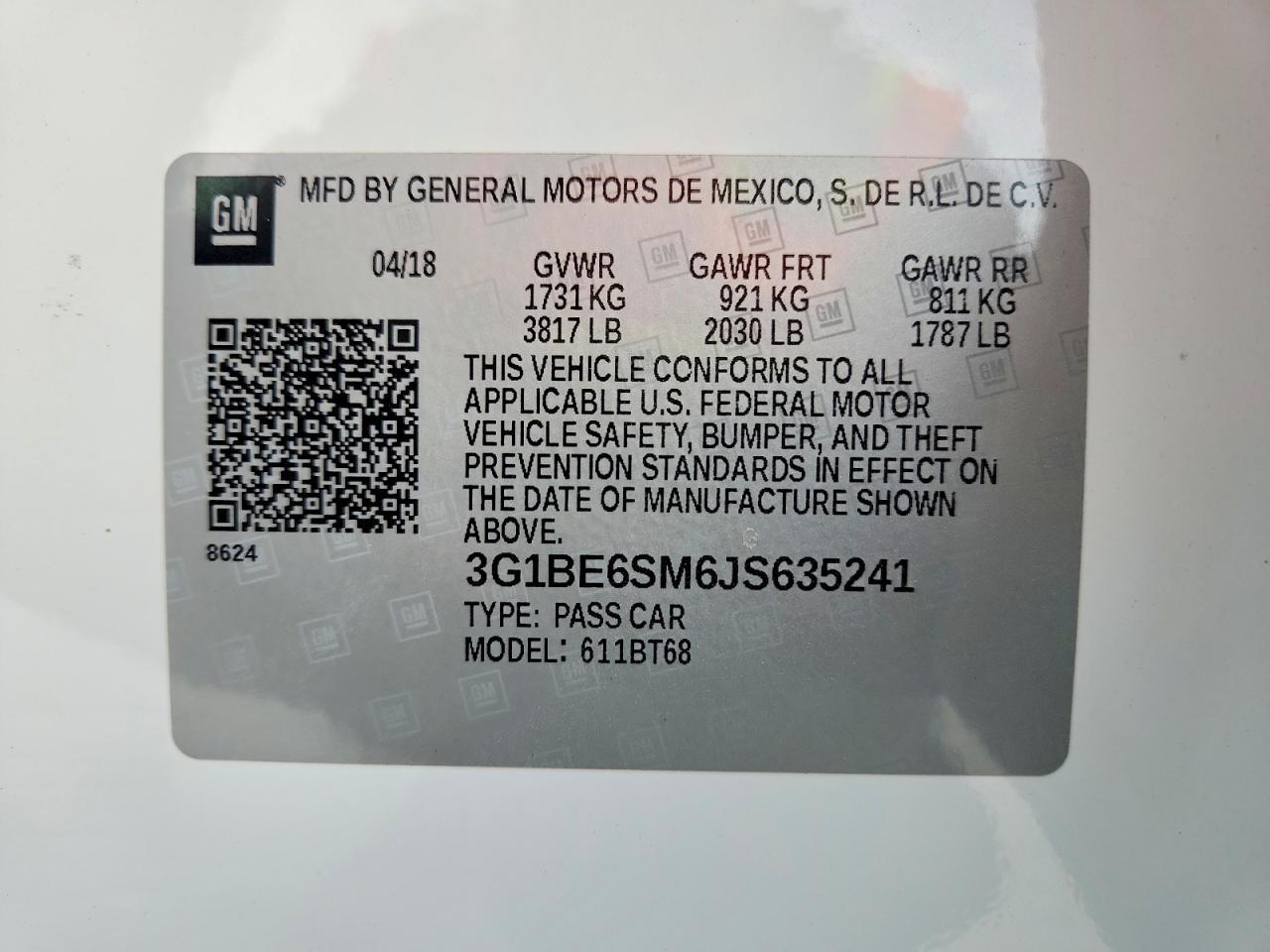 2018 Chevrolet Cruze lt