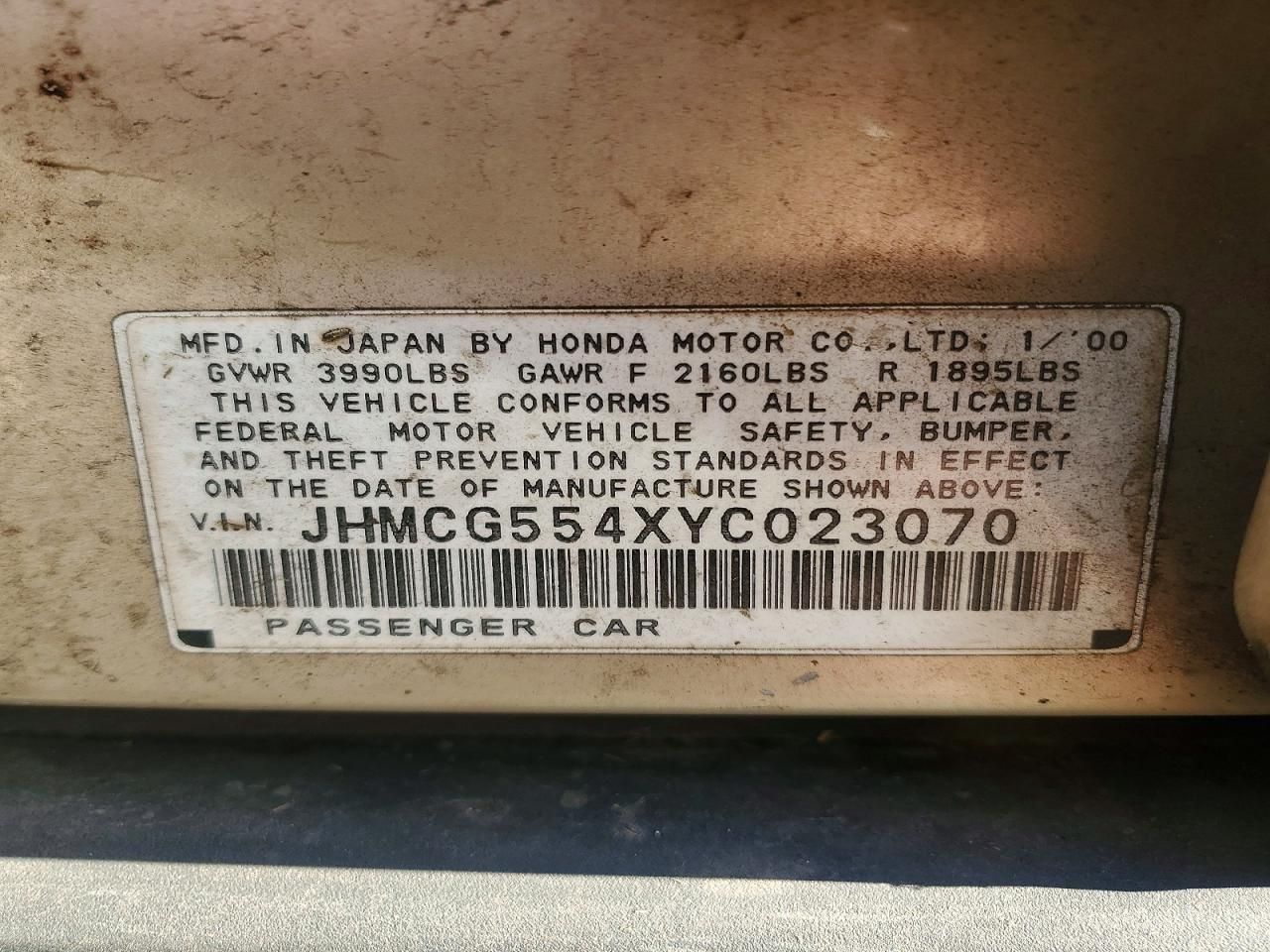 2000 Honda Accord lx