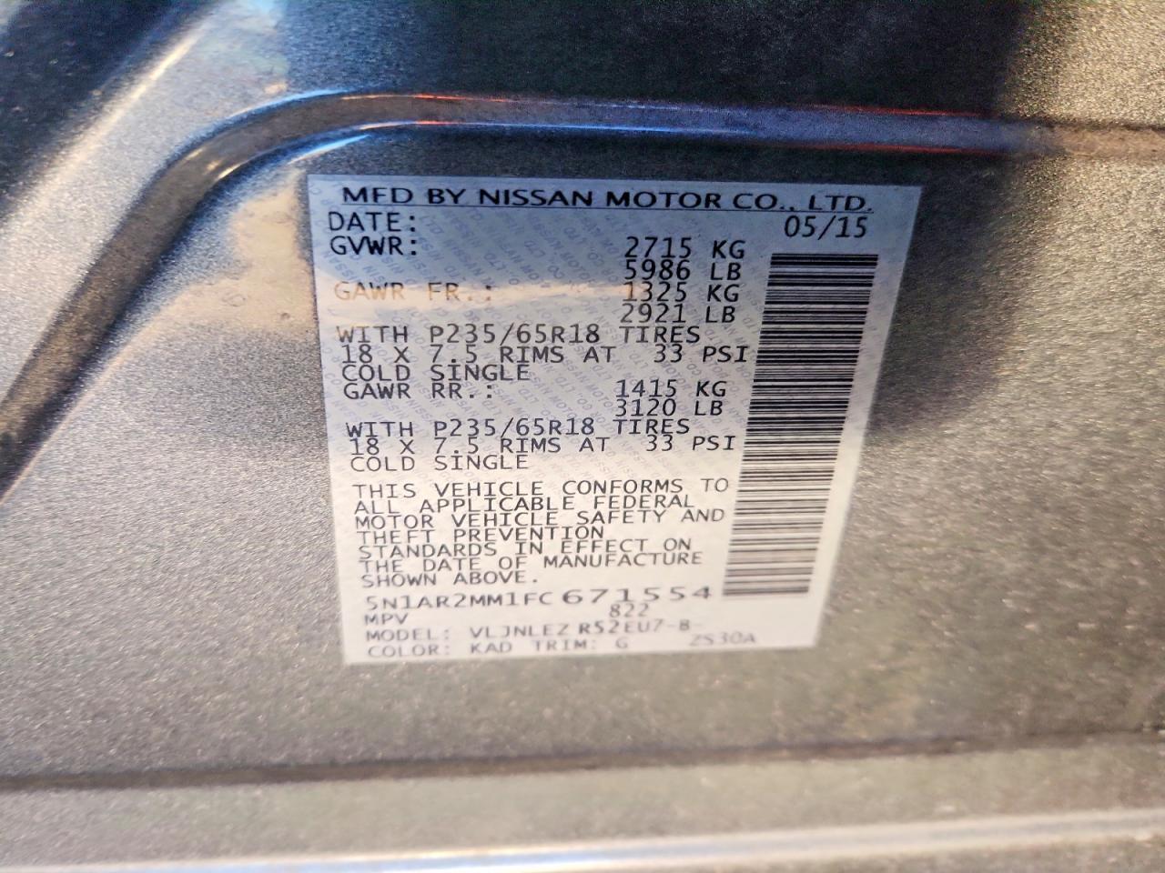 2015 Niss Pathfinder s