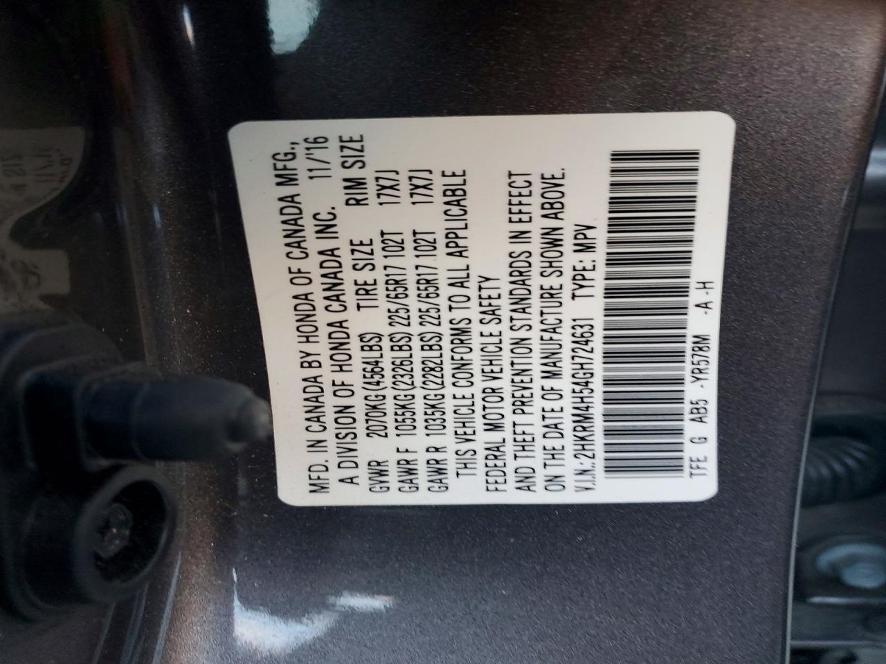 2016 Honda Cr-v ex
