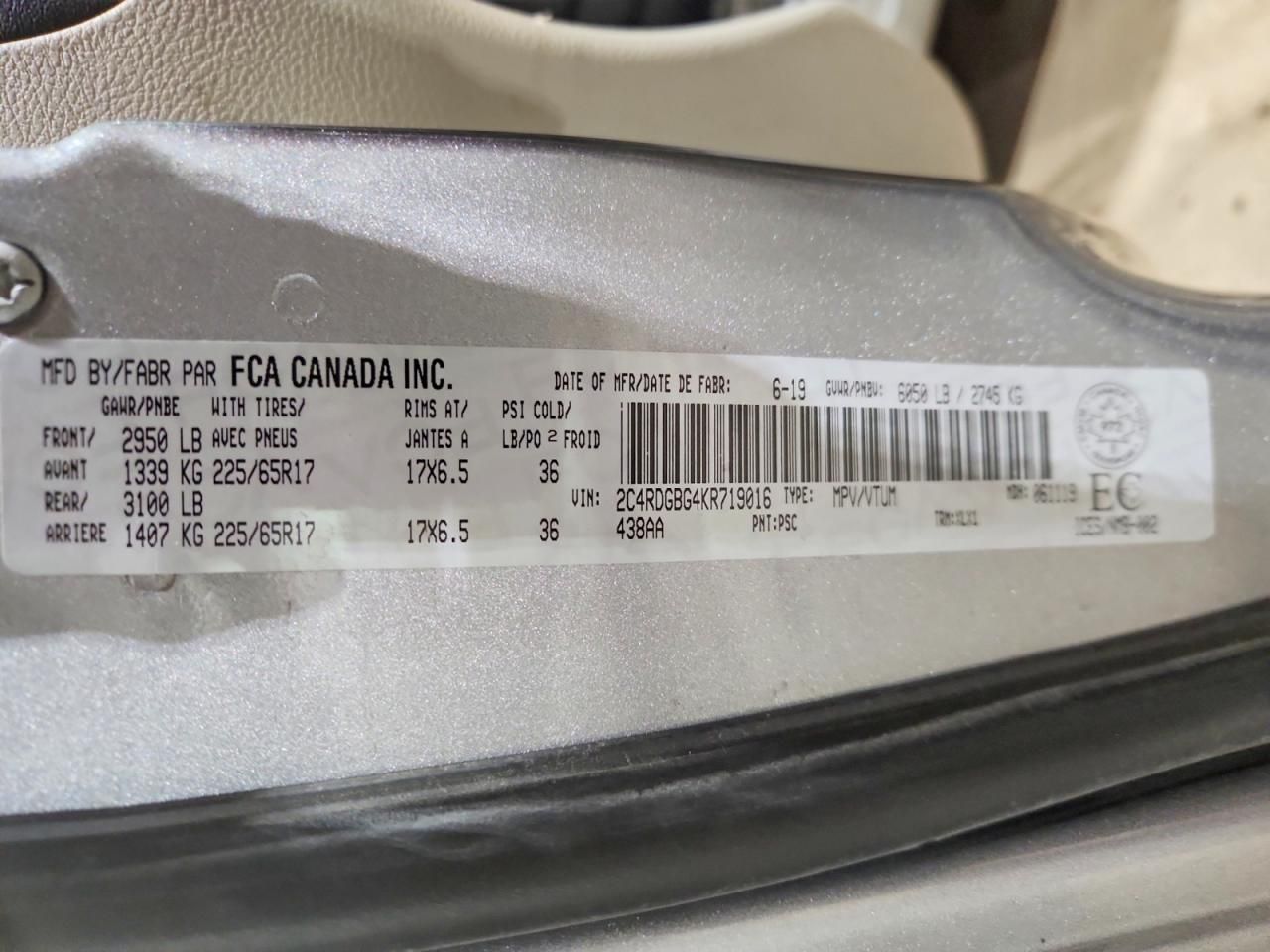 2019 Dodge Grand Caravan se