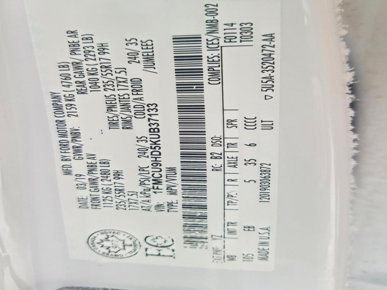 2019 Ford Escape sel