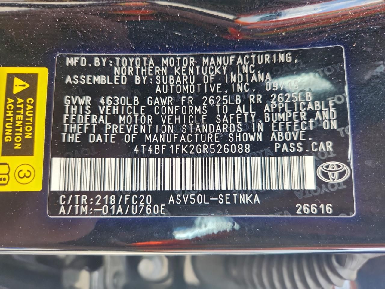 2016 Toyota Camry le