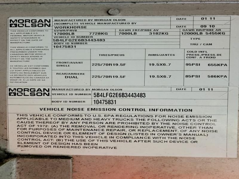 2011 Workhorse Custom Chassis 2011 Workhorse W62 Delivery Truck