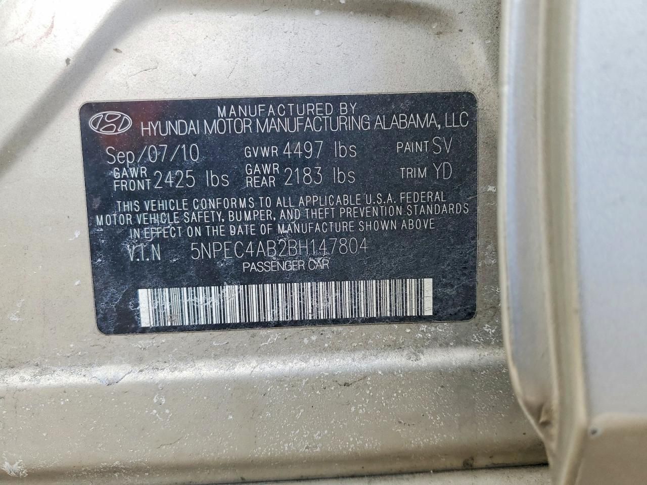 2011 Hyundai Sonata se