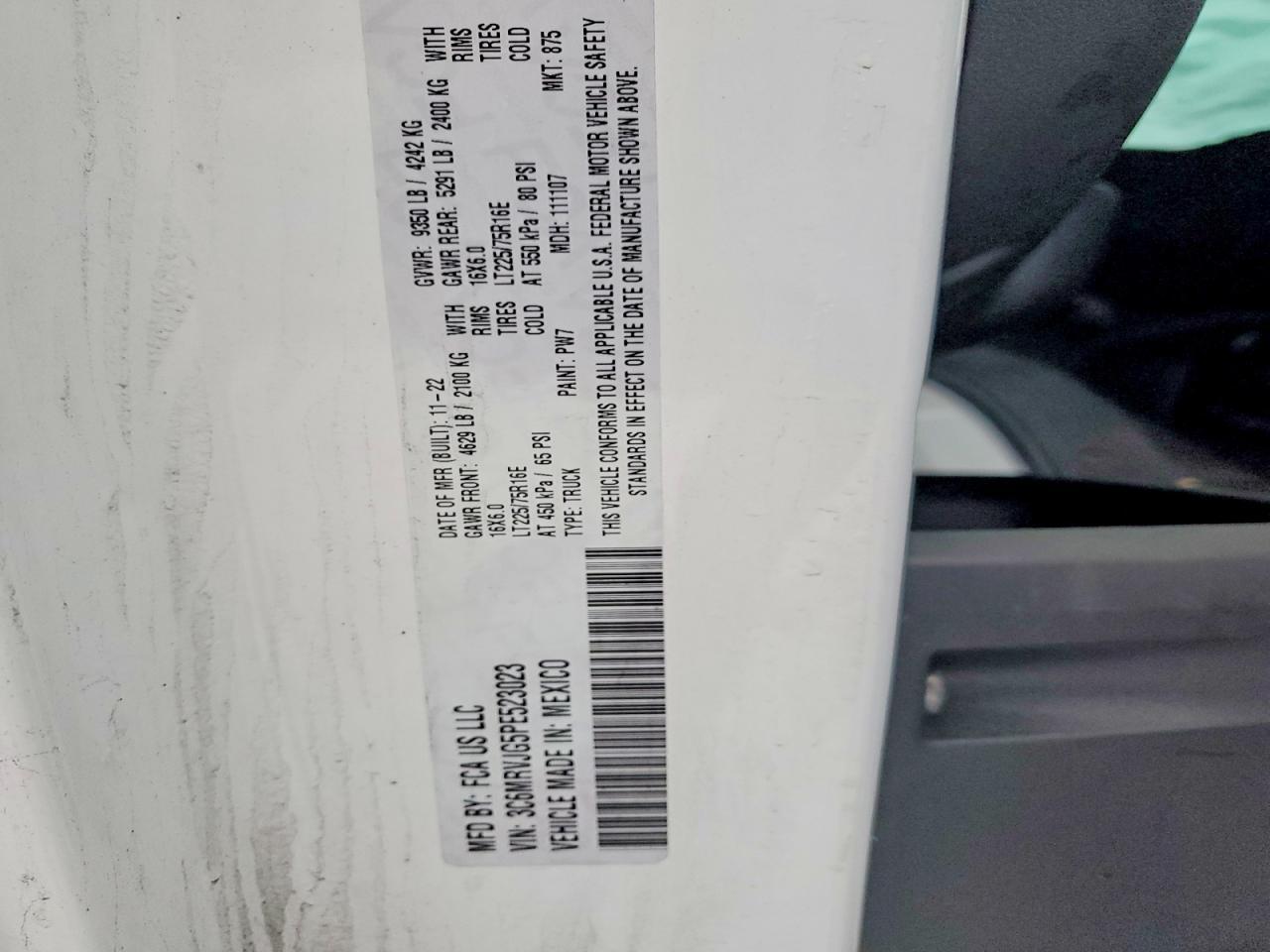 2023 Dodge RAM Promaster 3500 Delivery Van