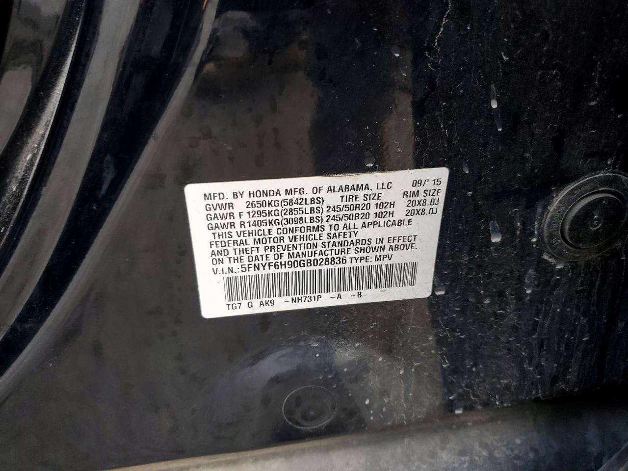 2016 Honda Pilot Touring