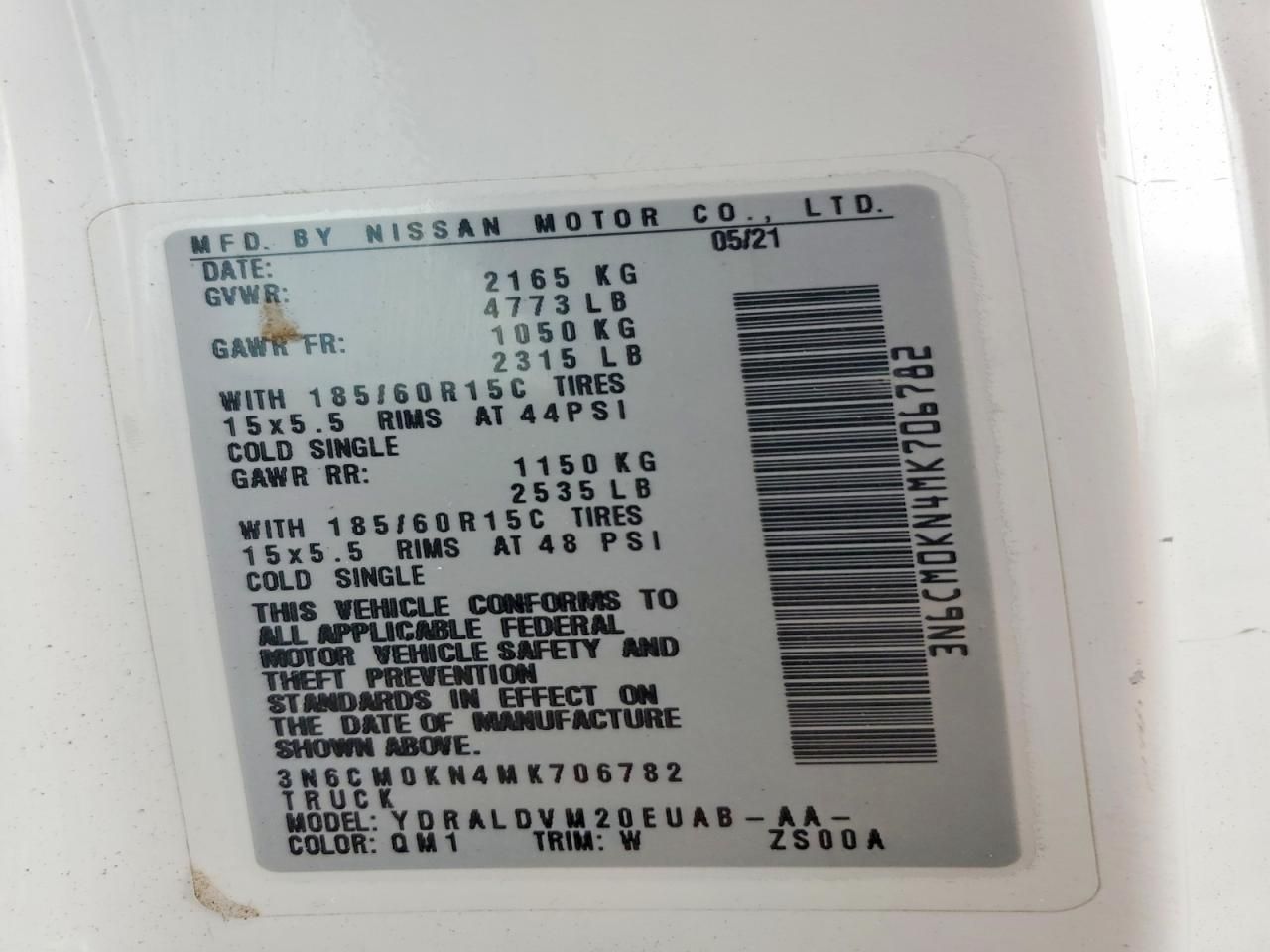 2021 Nissan NV200 Delivery Van