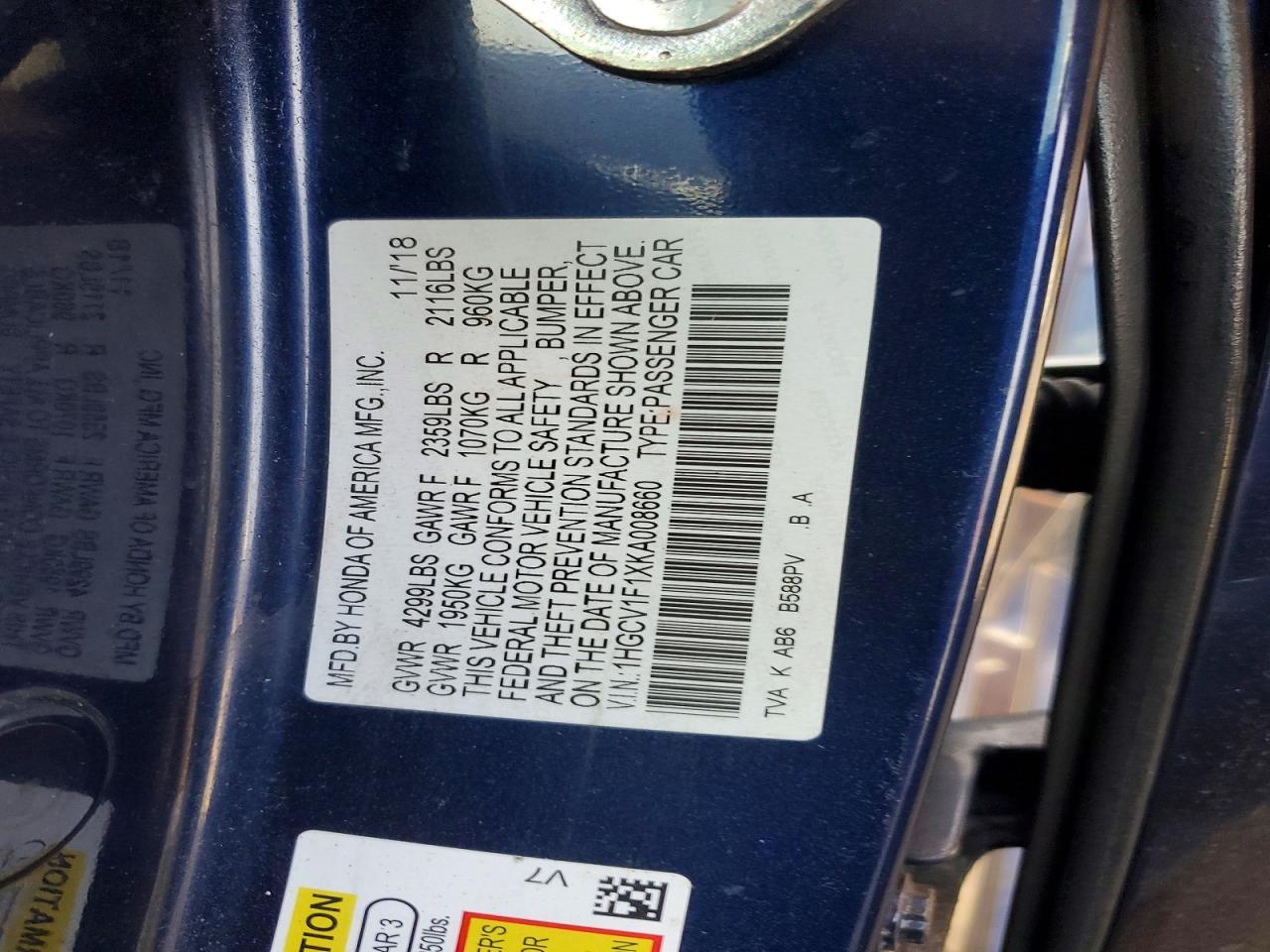 2019 Honda Accord lx