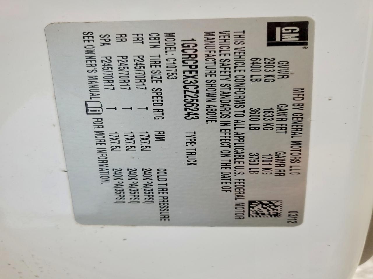 2012 Chevrolet Silverado C1500