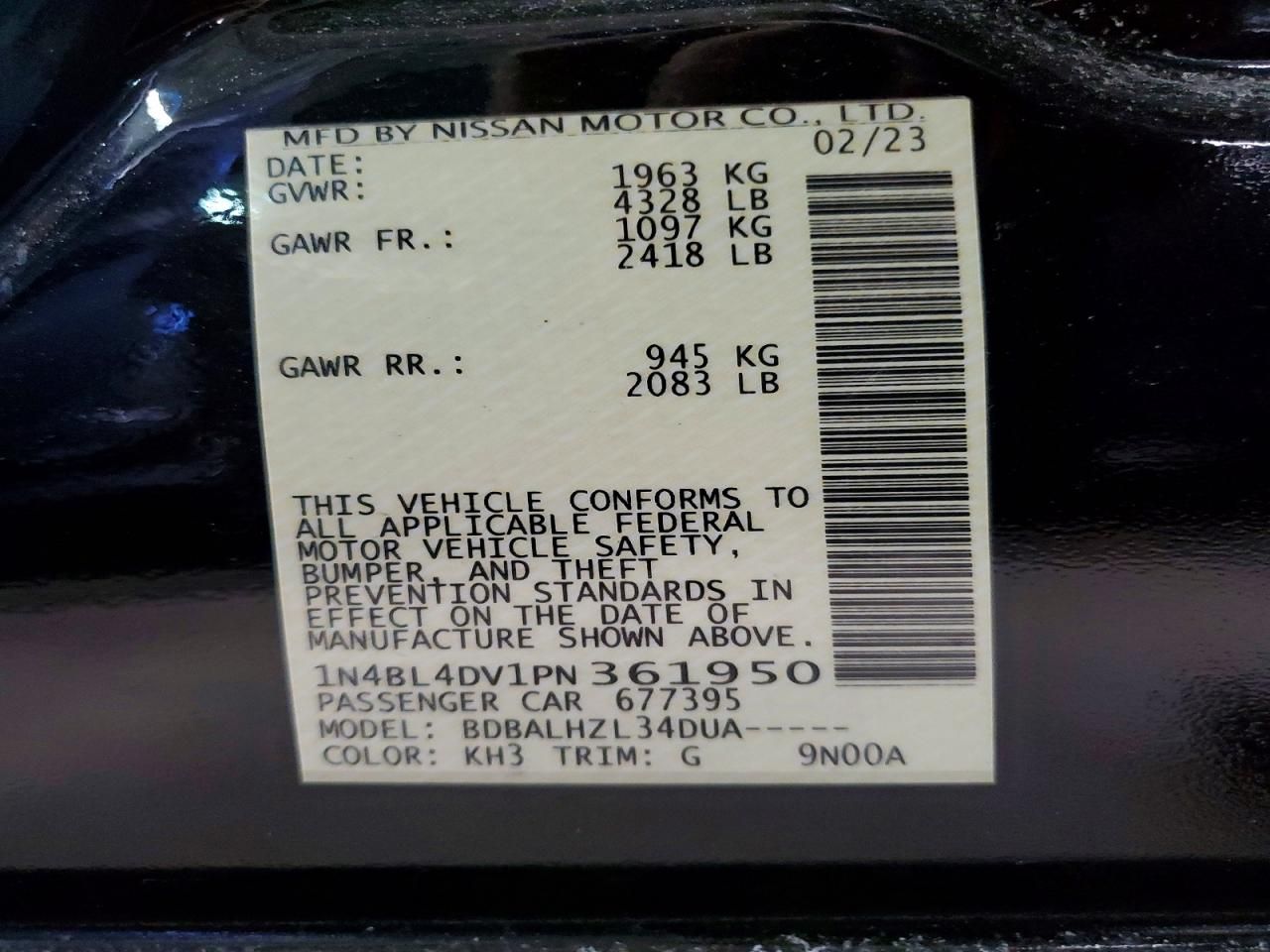 2023 Nissan Altima sv