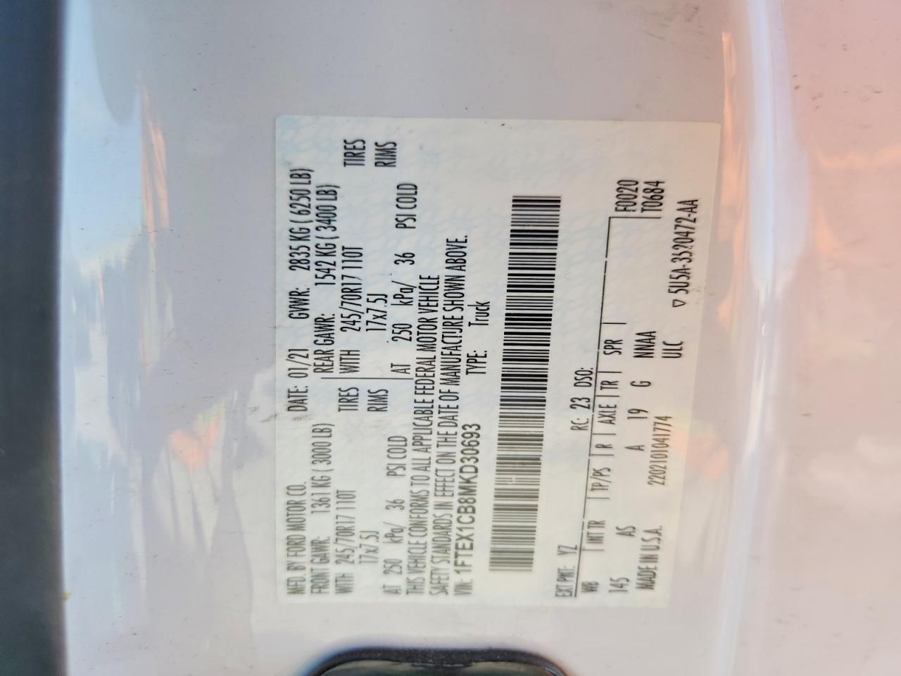 2021 Ford F150 Super cab