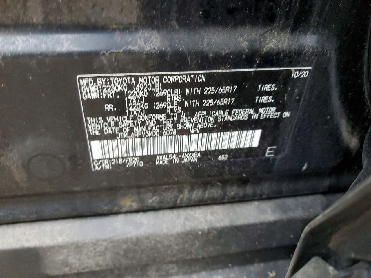 2021 Toyota Rav4 le