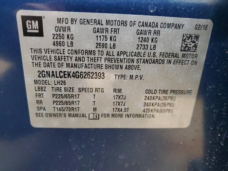 2016 Chevrolet Equinox lt