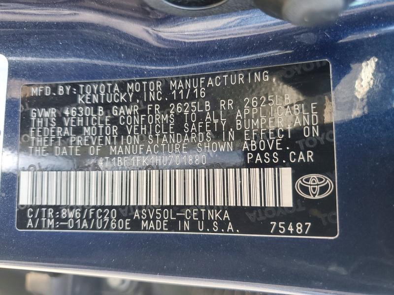 2017 Toyota Camry le