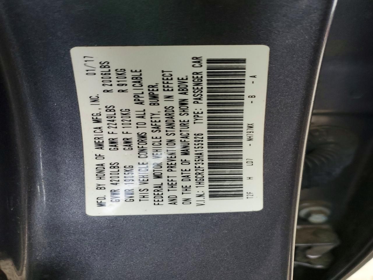 2017 Honda Accord lx