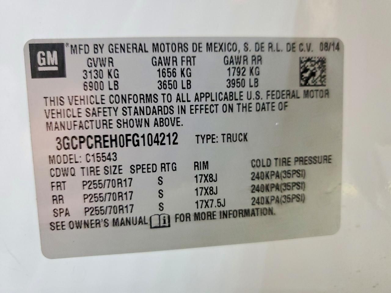 2015 Chevrolet Silverado C1500 lt