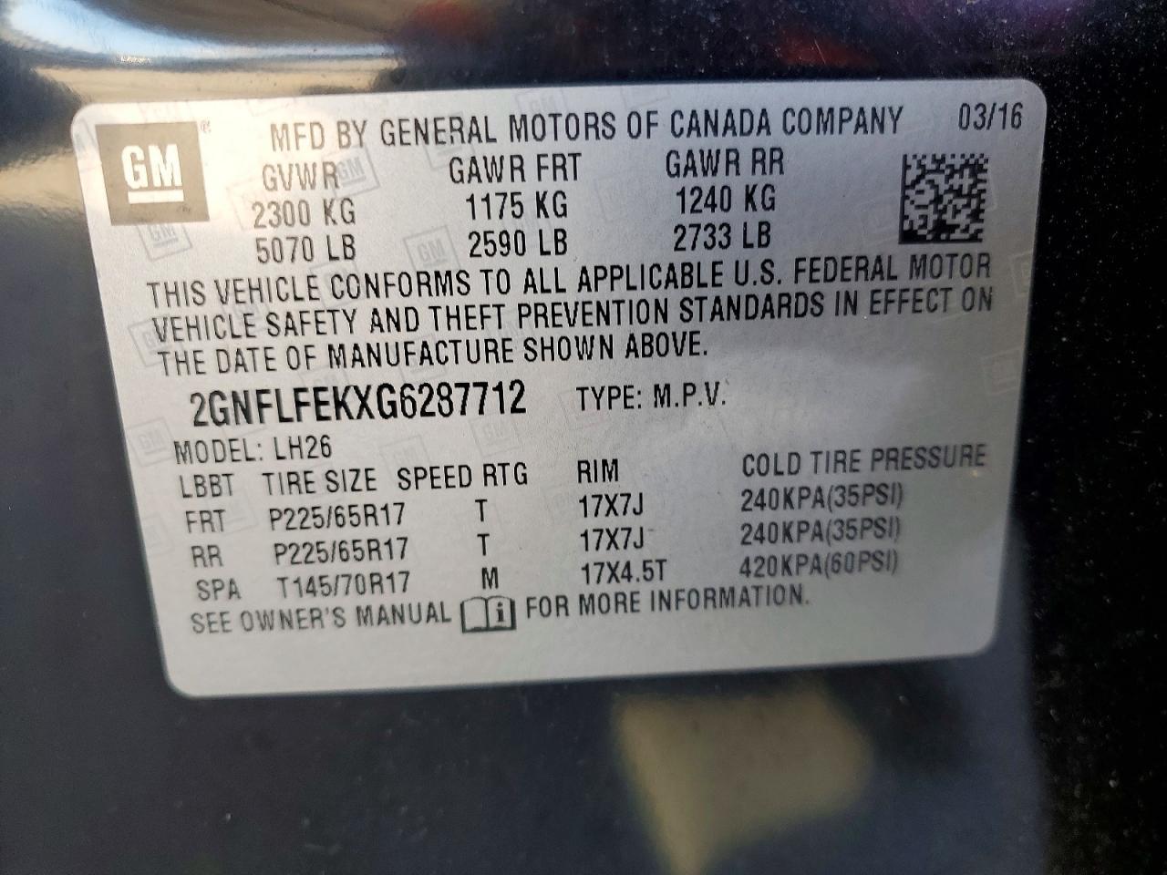 2016 Chev Equinox