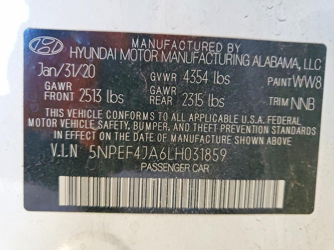 2020 Hyundai Sonata sel