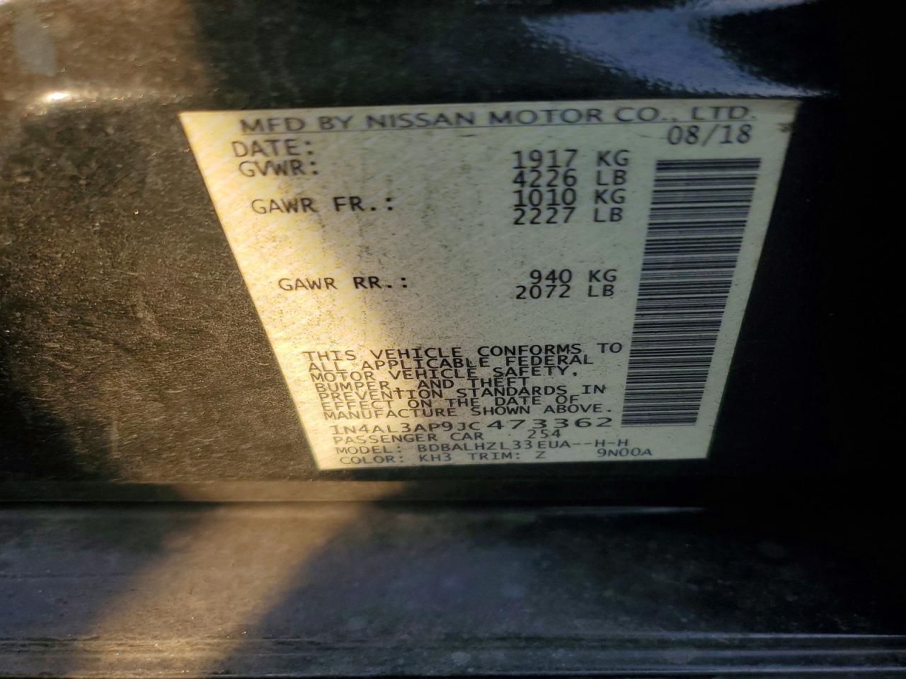 2018 Nissan Altima 2.5