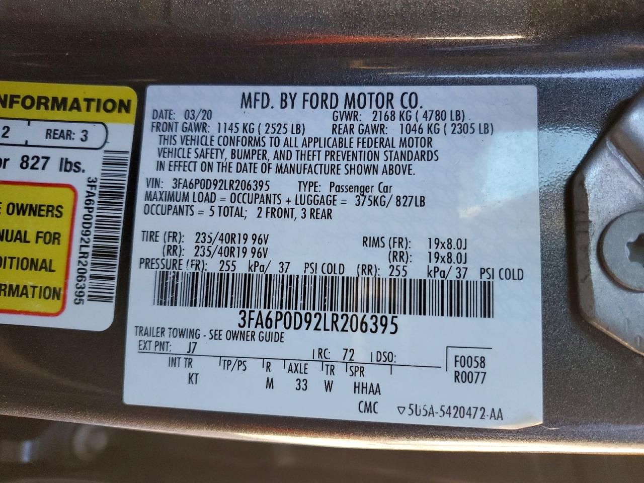 2020 Ford Fusion Titanium