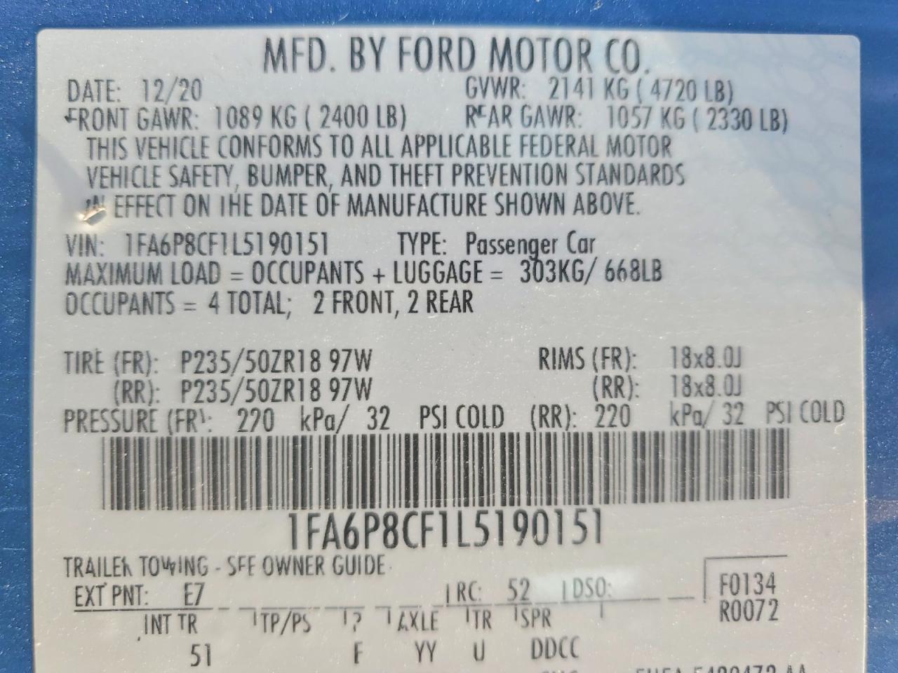 2020 Ford Mustang gt