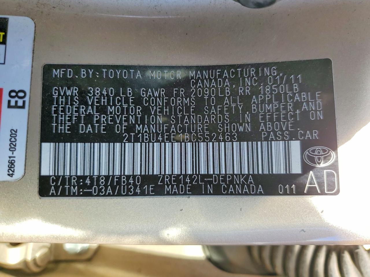 2011 Toyota Corolla Base