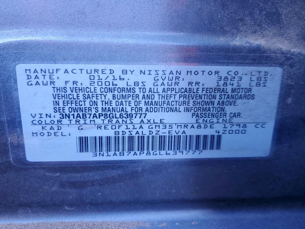 2016 Nissan Sentra s