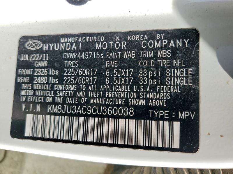 2012 Hyundai Tucson gls