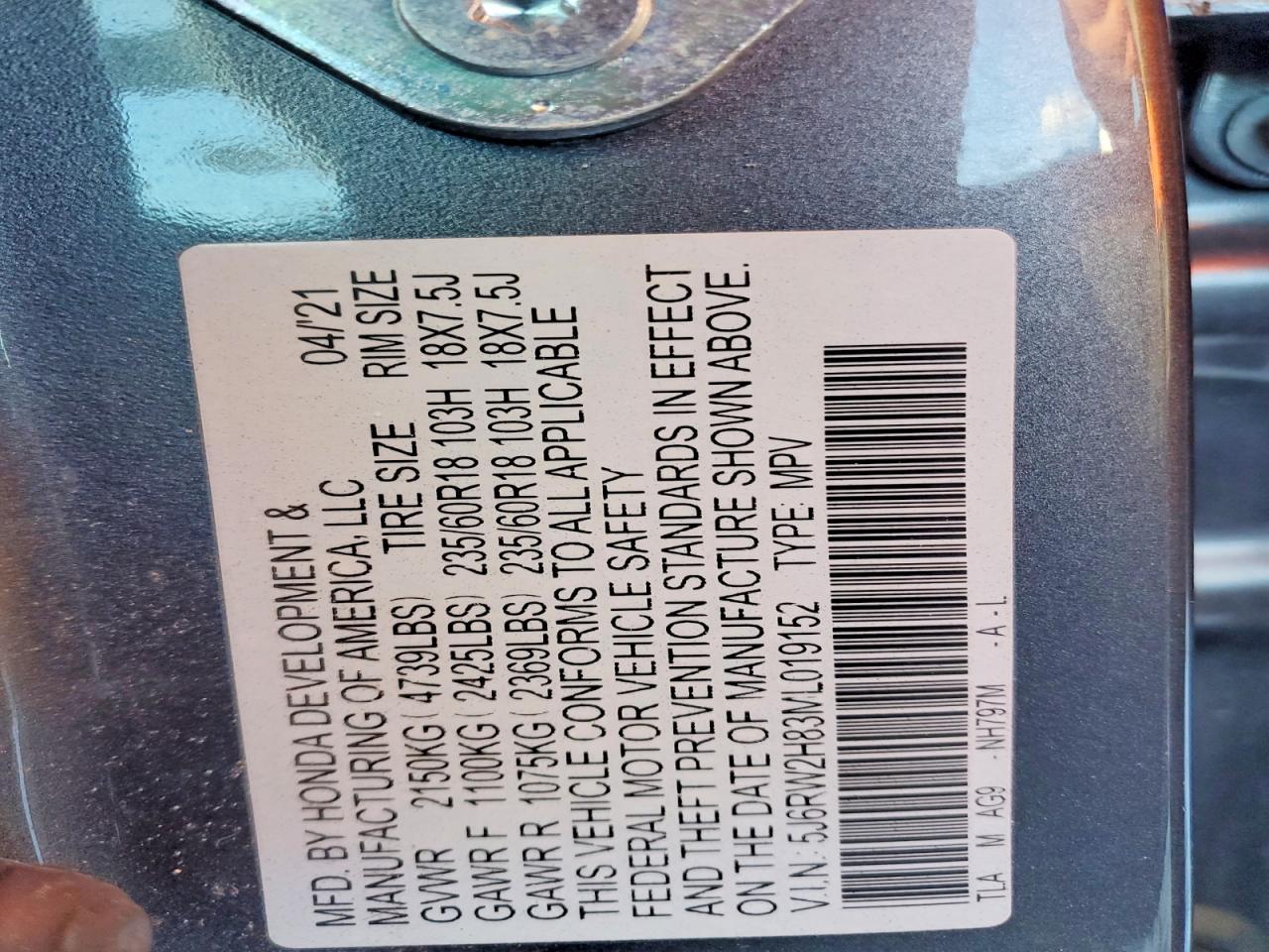 2021 Honda Cr-v exl