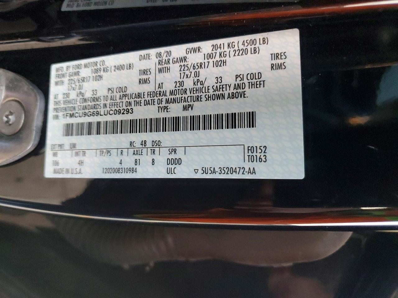 2020 Ford Escape se